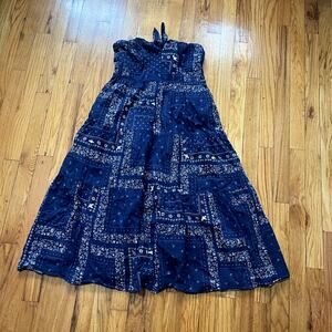 Universal Threads Blue and White 100% Cotton Sleeveless Midi Dress Size Medium